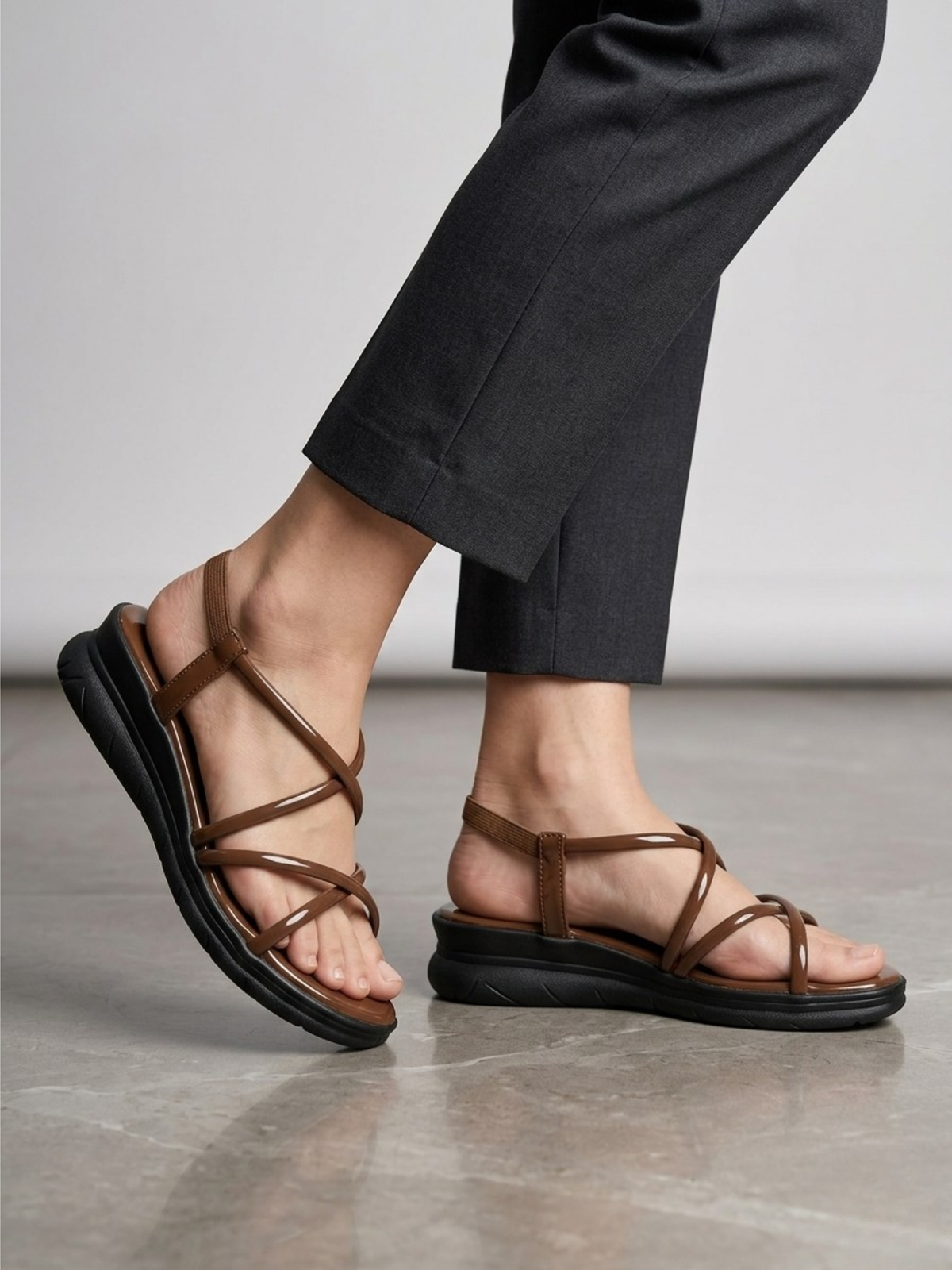 Fableora Brown Eclipse Sandals